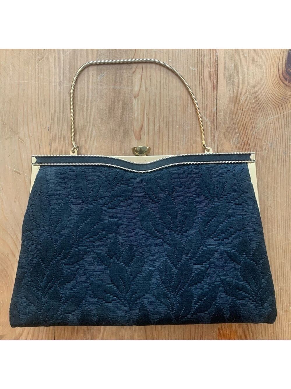 𝅺VINTAGE Verdi Black Brocade 1950’s Clutch Cocktail Purse